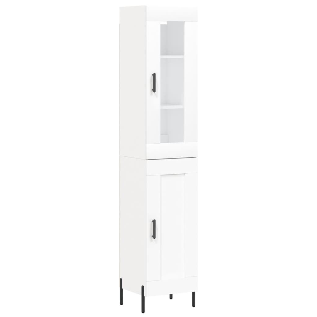 Credenza Bianca 34,5x34x180 cm in Legno Multistrato | homemem39