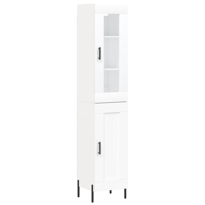 Credenza Bianca 34,5x34x180 cm in Legno Multistrato | homemem39