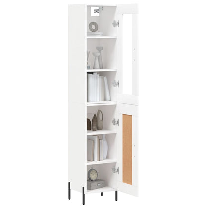 Credenza Bianca 34,5x34x180 cm in Legno Multistrato | homemem39