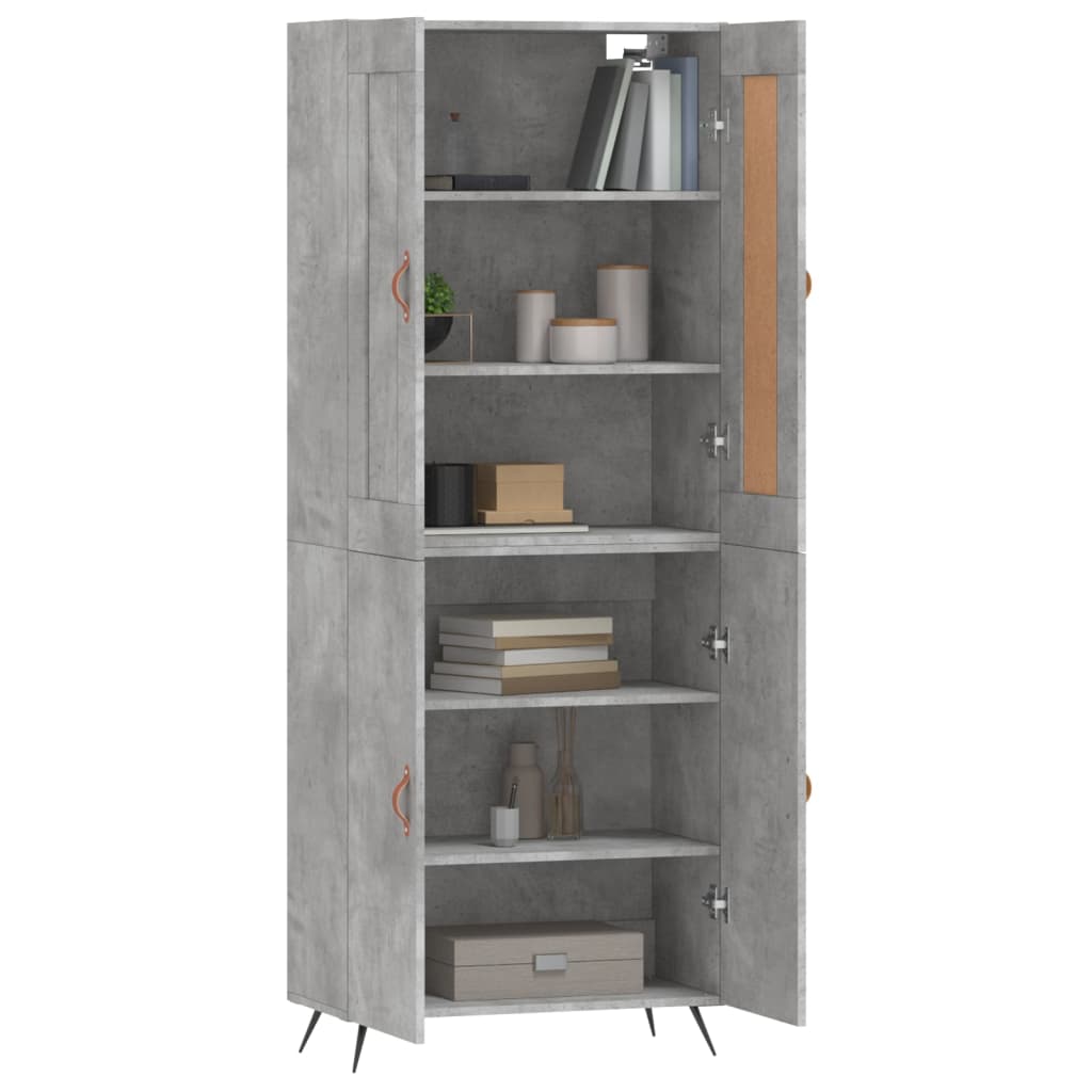 Credenza Grigio Cemento 69,5x34x180 cm in Legno Multistrato - homemem39