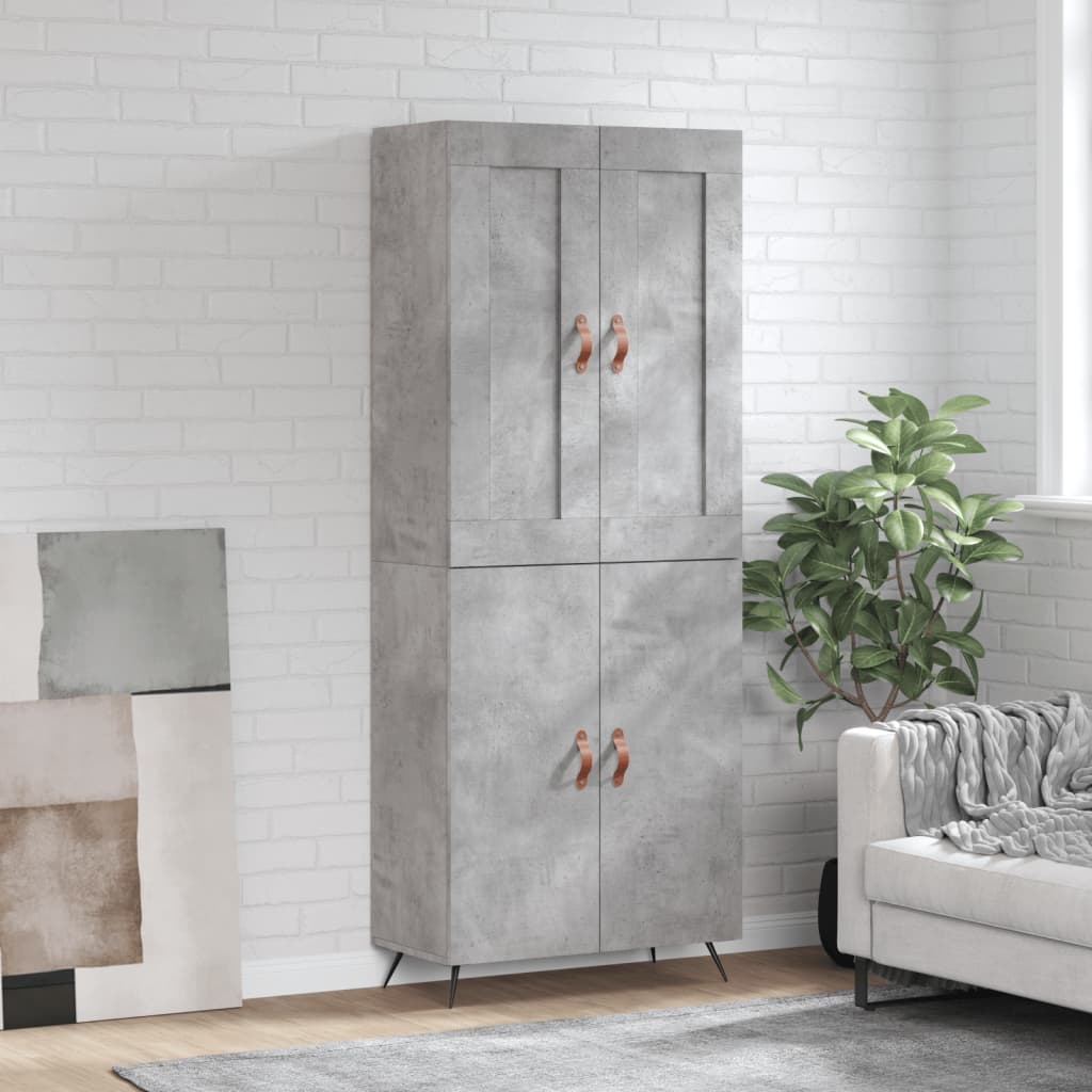 Credenza Grigio Cemento 69,5x34x180 cm in Legno Multistrato - homemem39