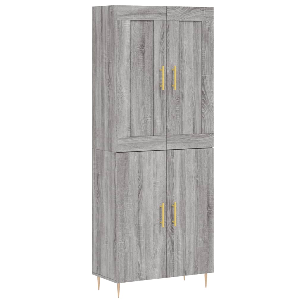 Credenza Grigio Sonoma 69,5x34x180 cm in Legno Multistrato | homemem39