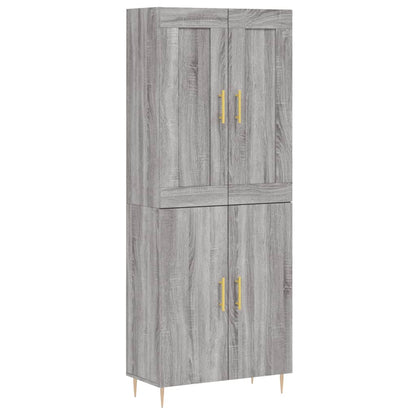 Credenza Grigio Sonoma 69,5x34x180 cm in Legno Multistrato | homemem39