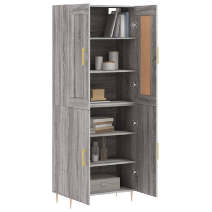 Credenza Grigio Sonoma 69,5x34x180 cm in Legno Multistrato | homemem39