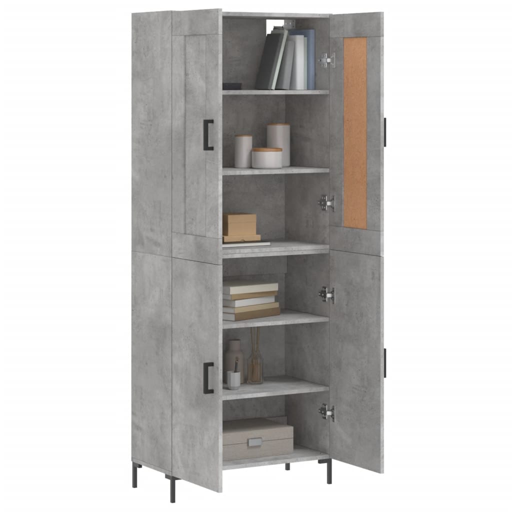 Credenza Grigio Cemento 69,5x34x180 cm in Legno Multistrato - homemem39