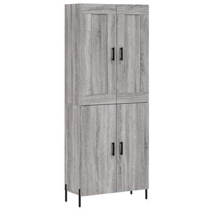 Credenza Grigio Sonoma 69,5x34x180 cm in Legno Multistrato