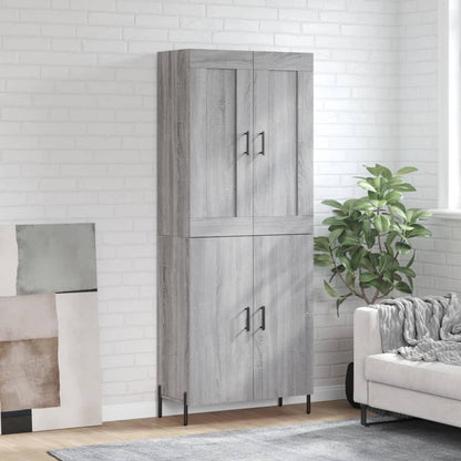 Credenza Grigio Sonoma 69,5x34x180 cm in Legno Multistrato - homemem39