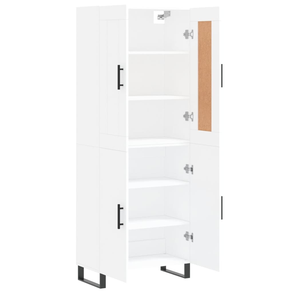 Credenza Bianca 69,5x34x180 cm in Legno Multistrato | homemem39
