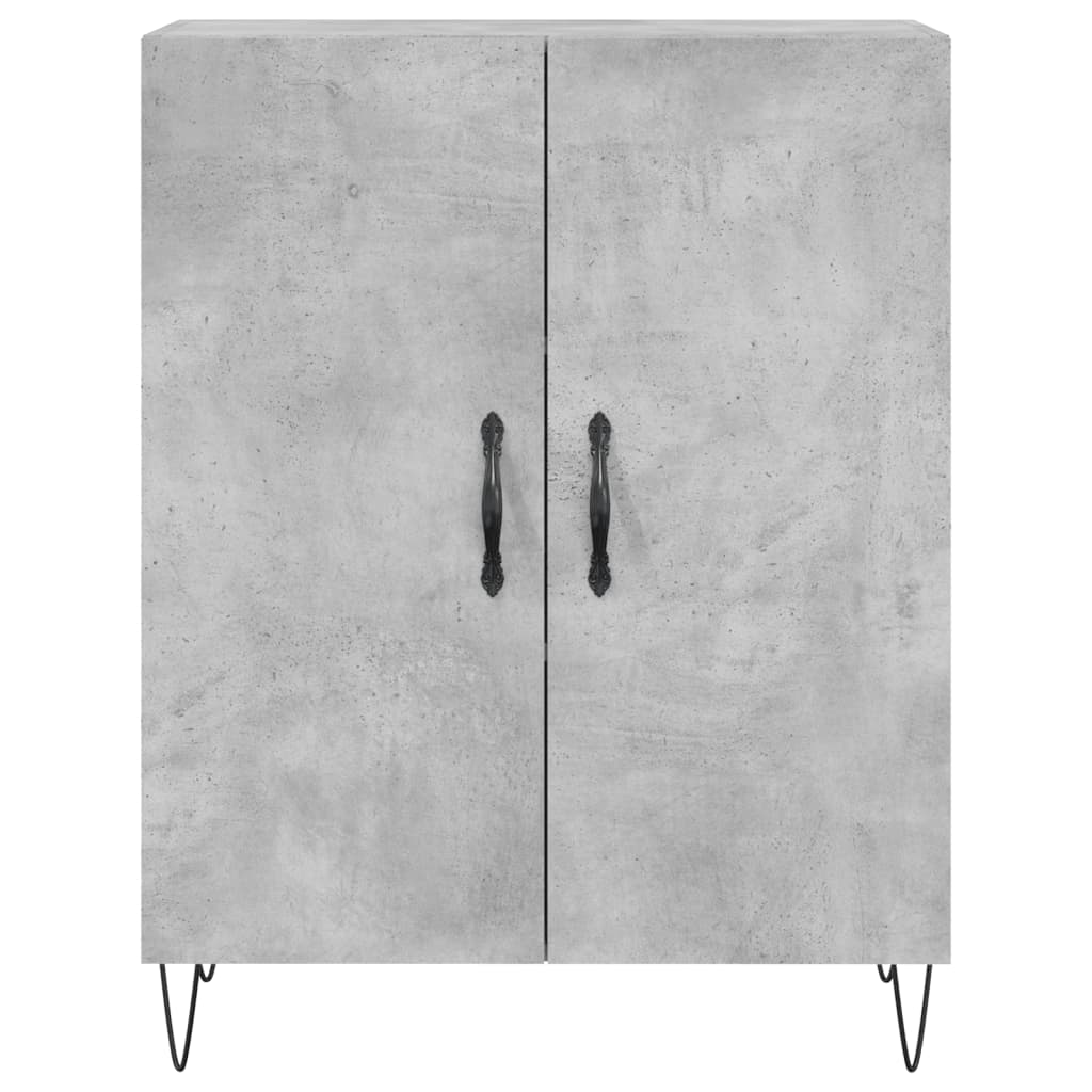 Credenza Grigio Cemento 69,5x34x180 cm in Legno Multistrato