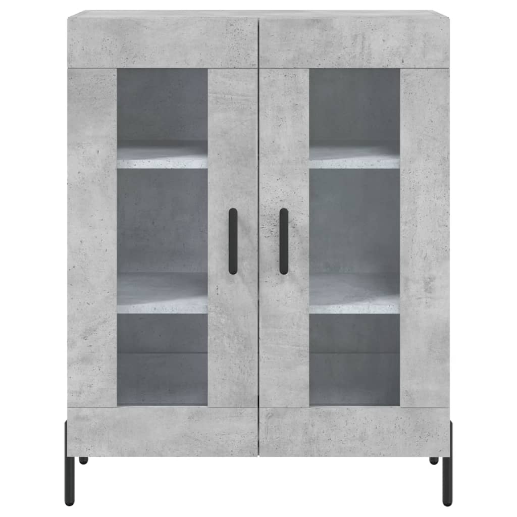 Credenza Grigio Cemento 69,5x34x180 cm in Legno Multistrato