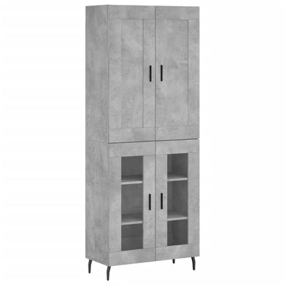 Credenza Grigio Cemento 69,5x34x180 cm in Legno Multistrato