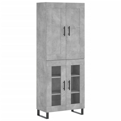 Credenza Grigio Cemento 69,5x34x180 cm in Legno Multistrato