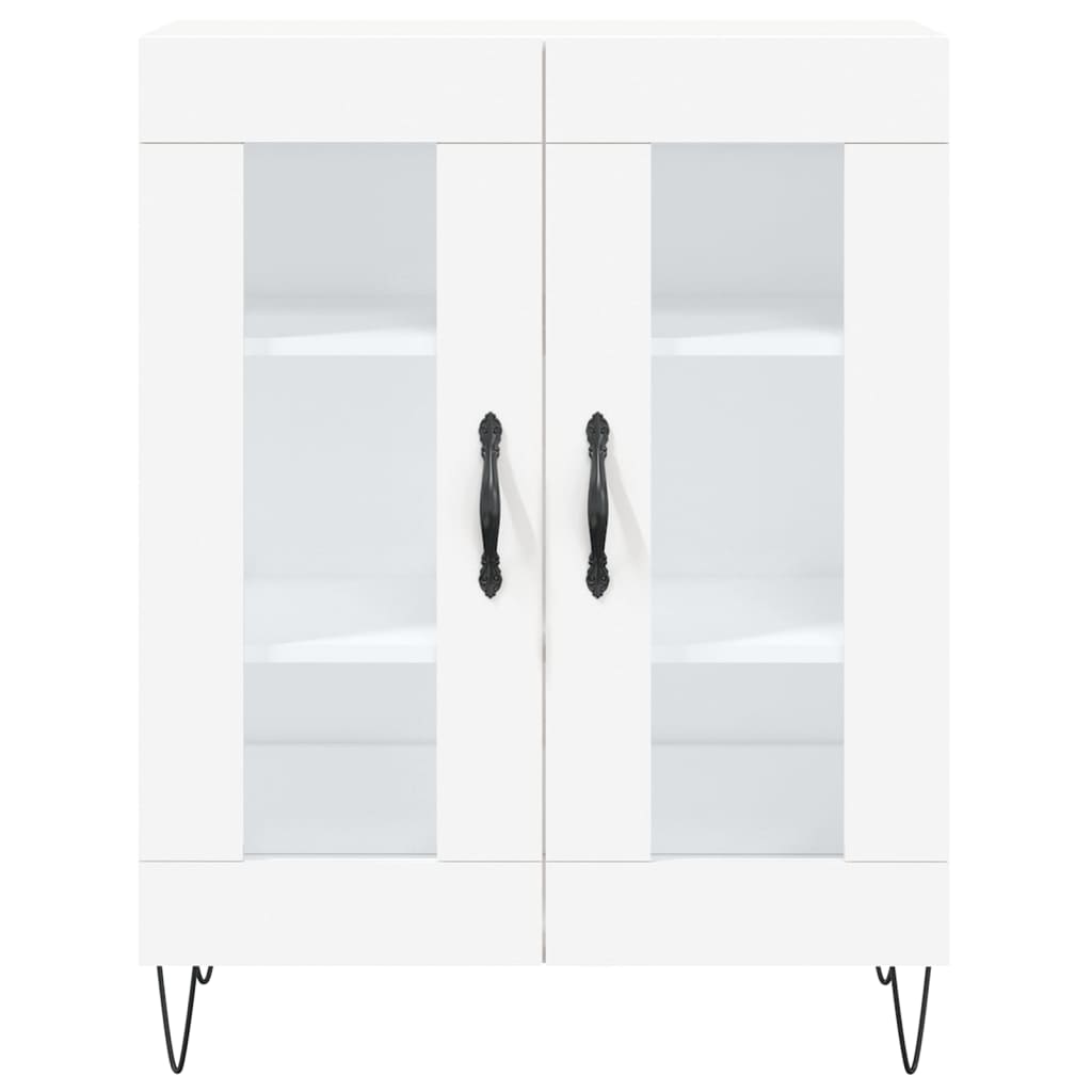 Credenza Bianca 69,5x34x180 cm in Legno Multistrato