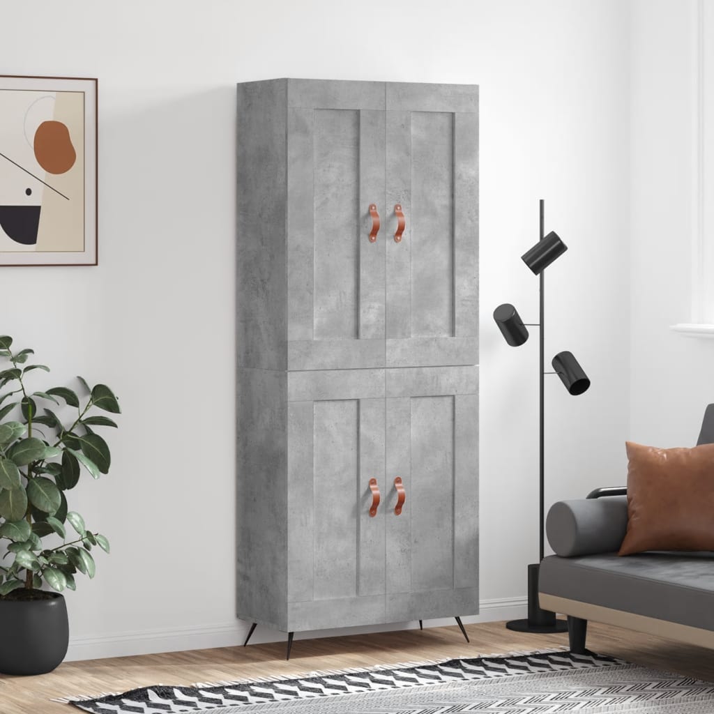 Credenza Grigio Cemento 69,5x34x180 cm in Legno Multistrato - homemem39