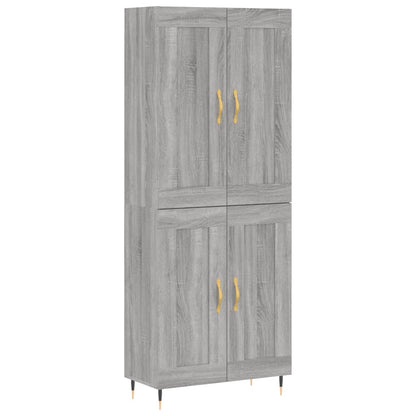 Credenza Grigio Sonoma 69,5x34x180 cm in Legno Multistrato - homemem39