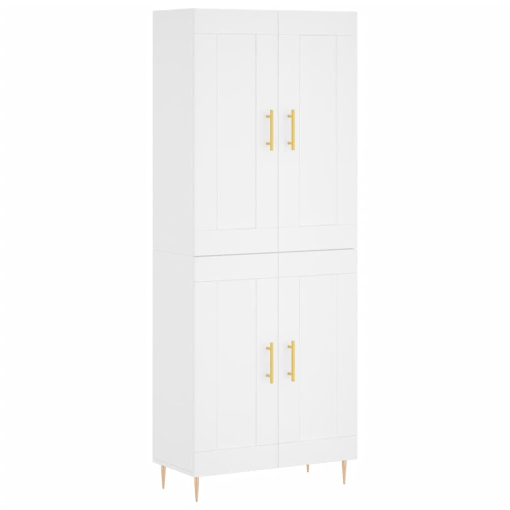 Credenza Bianca 69,5x34x180 cm in Legno Multistrato