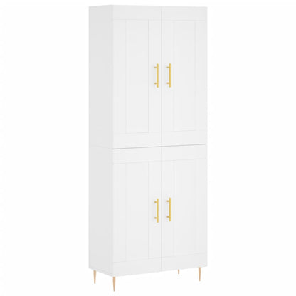 Credenza Bianca 69,5x34x180 cm in Legno Multistrato