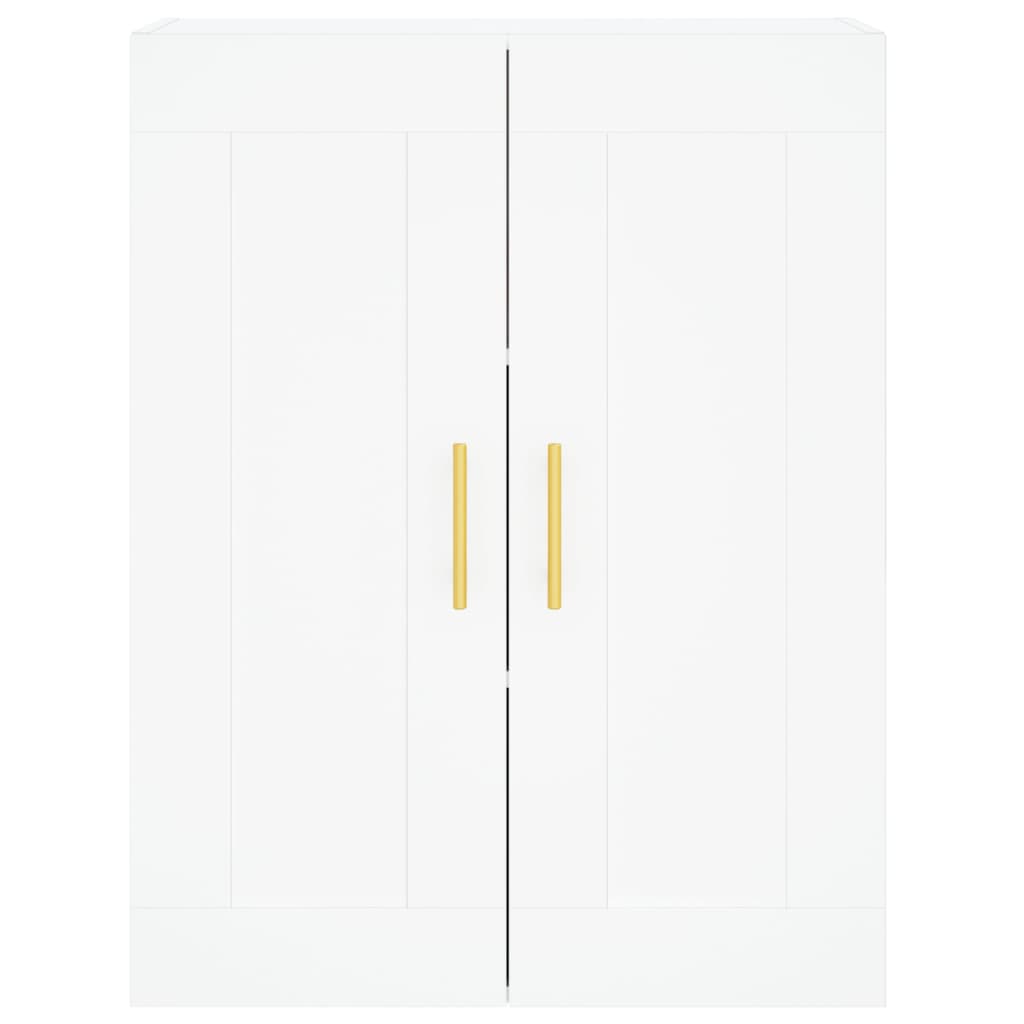 Credenza Bianca 69,5x34x180 cm in Legno Multistrato