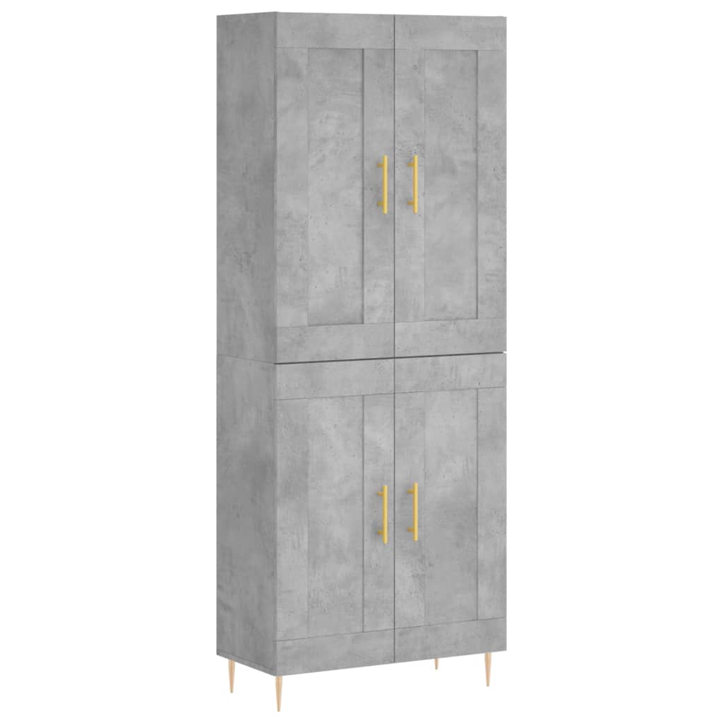 Credenza Grigio Cemento 69,5x34x180 cm in Legno Multistrato - homemem39