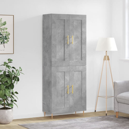 Credenza Grigio Cemento 69,5x34x180 cm in Legno Multistrato - homemem39