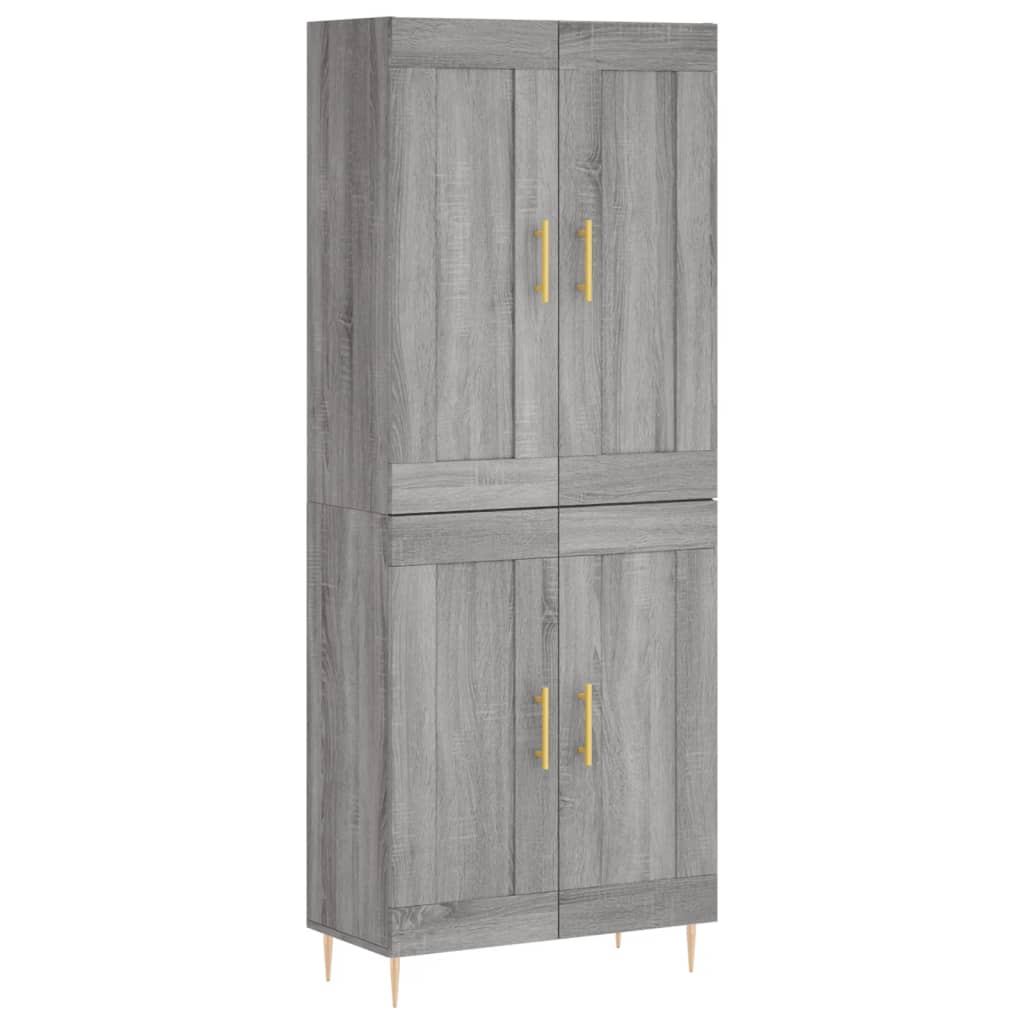Credenza Grigio Sonoma 69,5x34x180 cm in Legno Multistrato | homemem39
