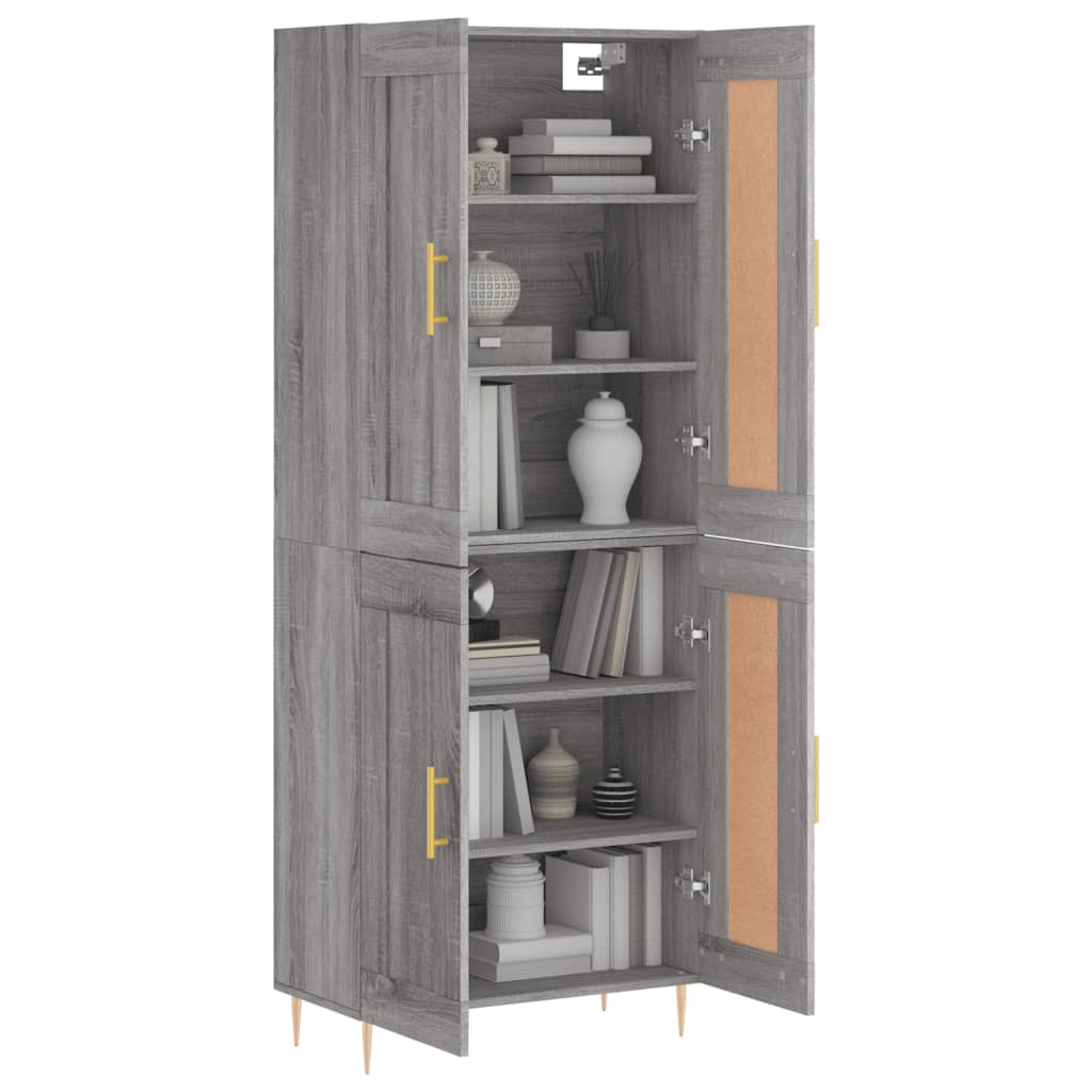 Credenza Grigio Sonoma 69,5x34x180 cm in Legno Multistrato | homemem39