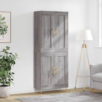 Credenza Grigio Sonoma 69,5x34x180 cm in Legno Multistrato | homemem39