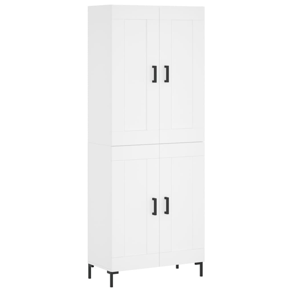 Credenza Bianca 69,5x34x180 cm in Legno Multistrato | homemem39