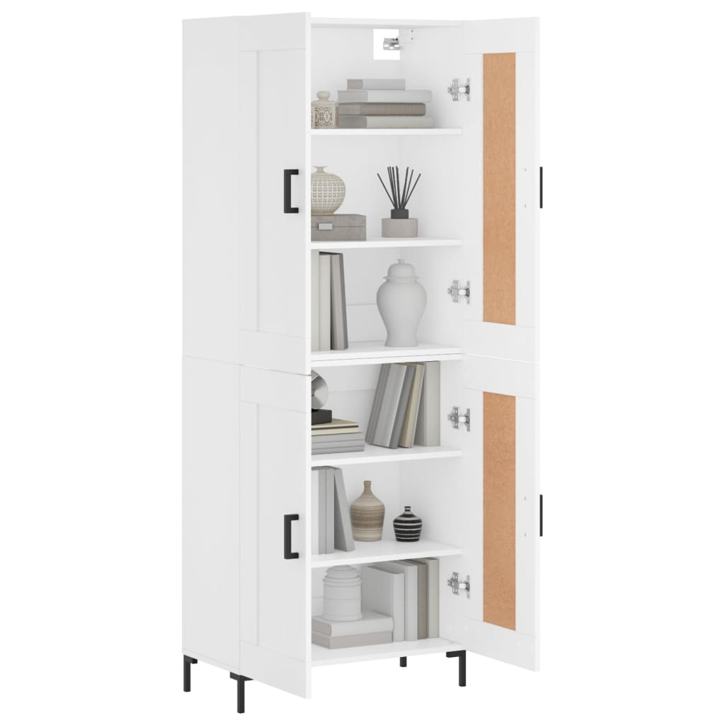 Credenza Bianca 69,5x34x180 cm in Legno Multistrato | homemem39