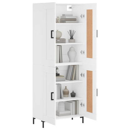 Credenza Bianca 69,5x34x180 cm in Legno Multistrato | homemem39
