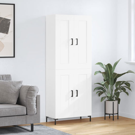 Credenza Bianca 69,5x34x180 cm in Legno Multistrato | homemem39