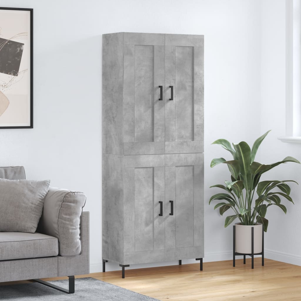 Credenza Grigio Cemento 69,5x34x180 cm in Legno Multistrato - homemem39