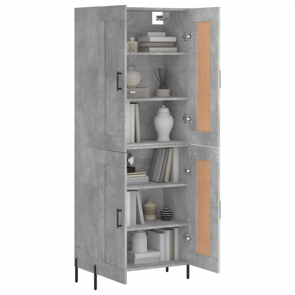 Credenza Grigio Cemento 69,5x34x180 cm in Legno Multistrato | homemem39