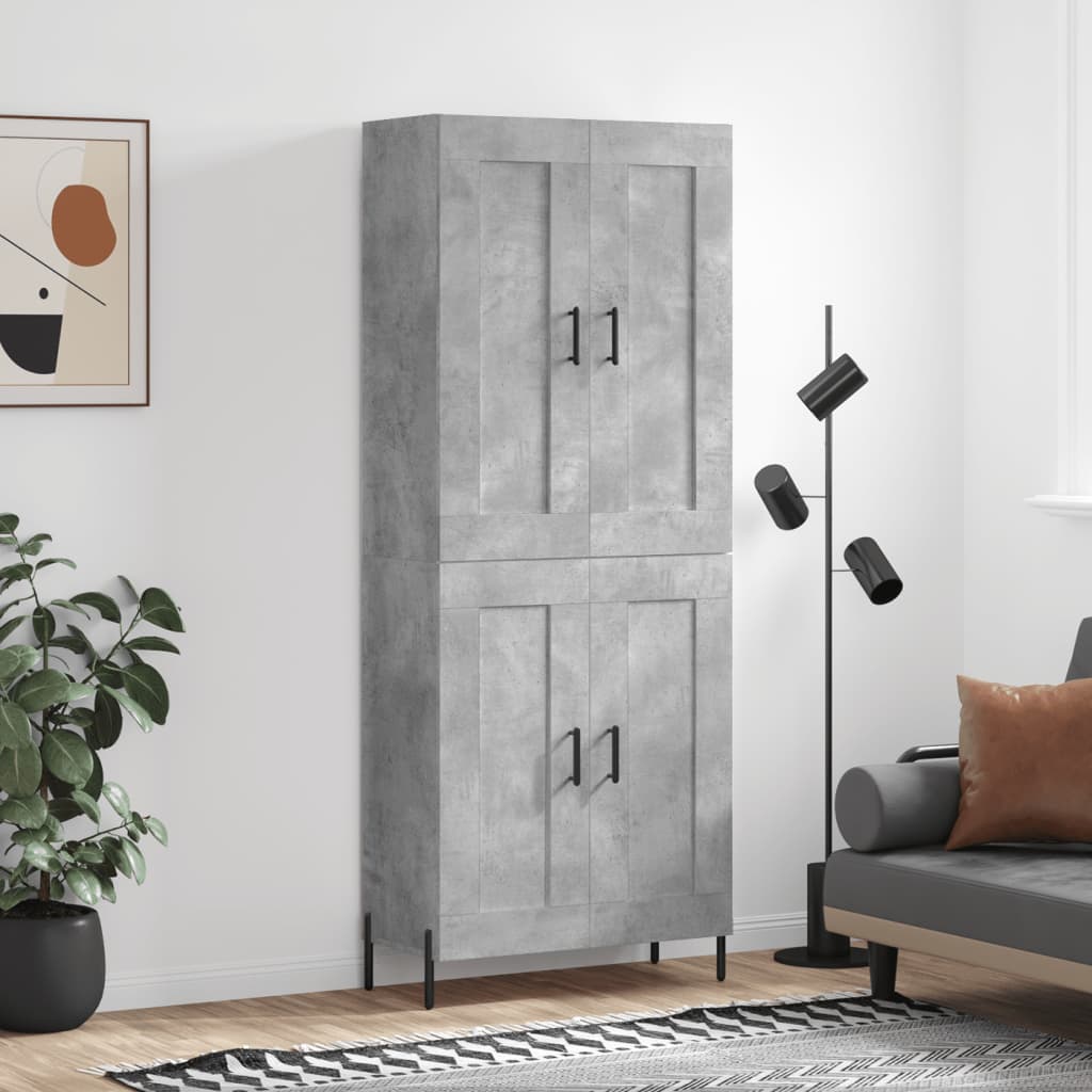 Credenza Grigio Cemento 69,5x34x180 cm in Legno Multistrato | homemem39