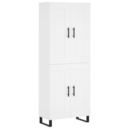 Credenza Bianca 69,5x34x180 cm in Legno Multistrato | homemem39