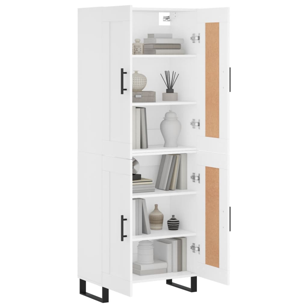 Credenza Bianca 69,5x34x180 cm in Legno Multistrato | homemem39