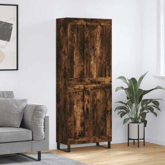 Credenza Rovere Fumo 69,5x34x180 cm in Legno Multistrato