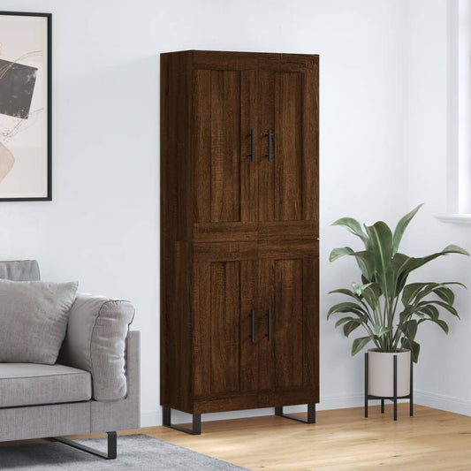 Brown Oak Sideboard 69.5x34x180 cm in Multilayer Wood
