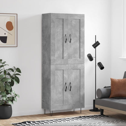 Credenza Grigio Cemento 69,5x34x180 cm in Legno Multistrato - homemem39