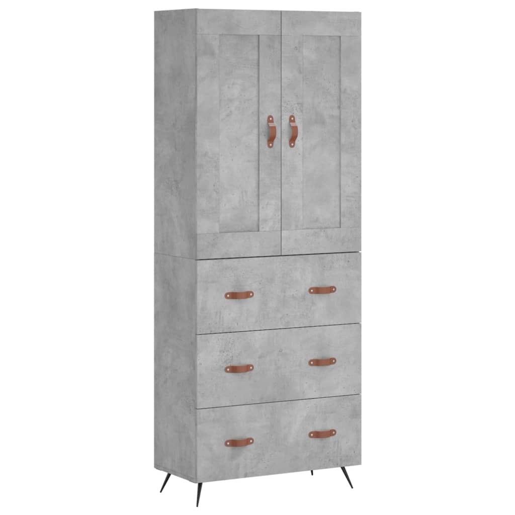 Credenza Grigio Cemento 69,5x34x180 cm in Legno Multistrato - homemem39