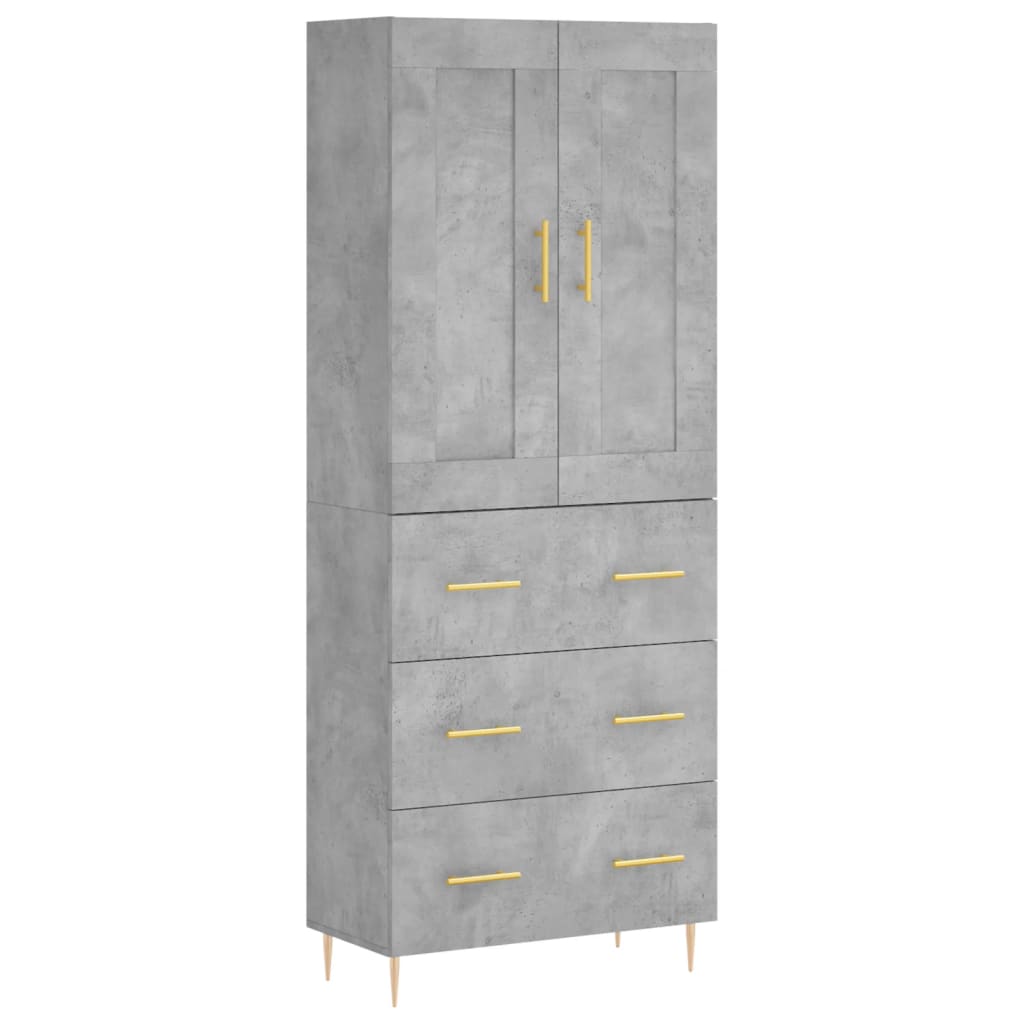 Credenza Grigio Cemento 69,5x34x180 cm in Legno Multistrato - homemem39
