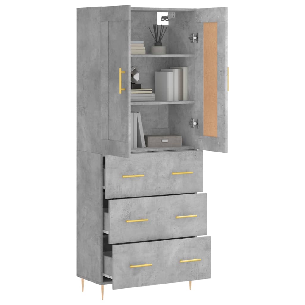 Credenza Grigio Cemento 69,5x34x180 cm in Legno Multistrato - homemem39