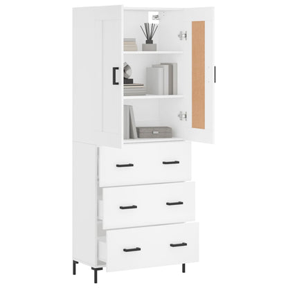 Credenza Bianca 69,5x34x180 cm in Legno Multistrato | homemem39