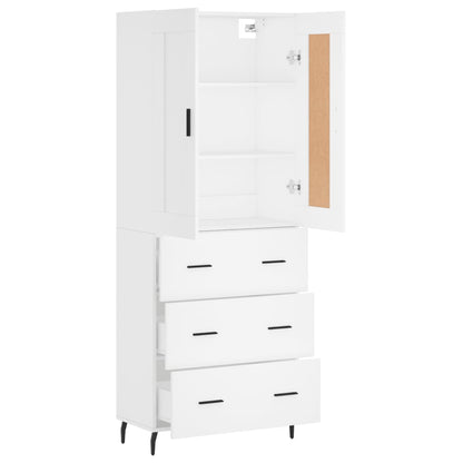 Credenza Bianca 69,5x34x180 cm in Legno Multistrato | homemem39