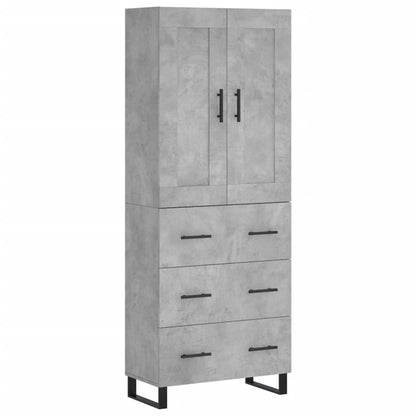 Credenza Grigio Cemento 69,5x34x180 cm in Legno Multistrato