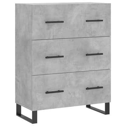 Credenza Grigio Cemento 69,5x34x180 cm in Legno Multistrato