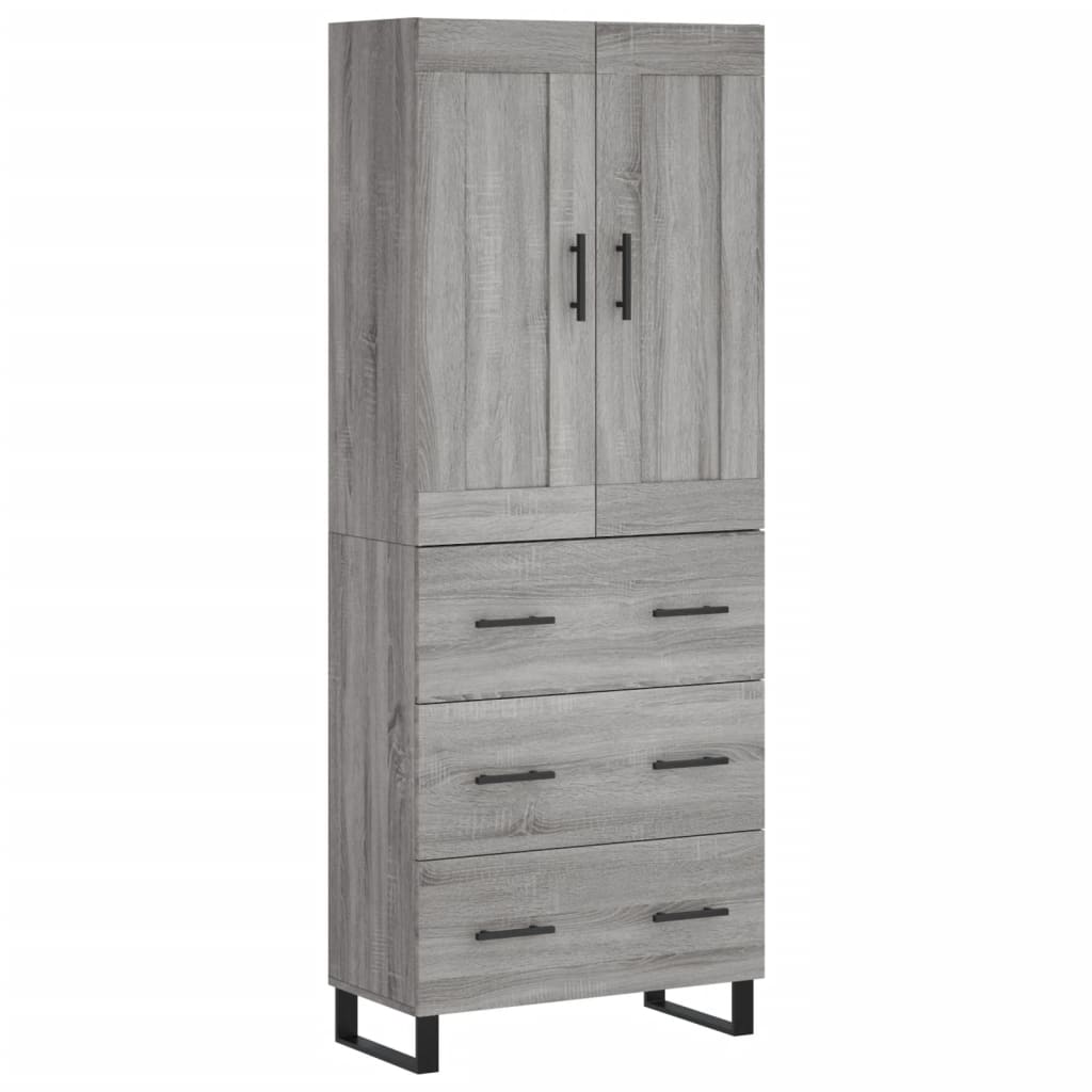 Sonoma Grey Sideboard 69,5x34x180 cm aus Mehrschichtholz