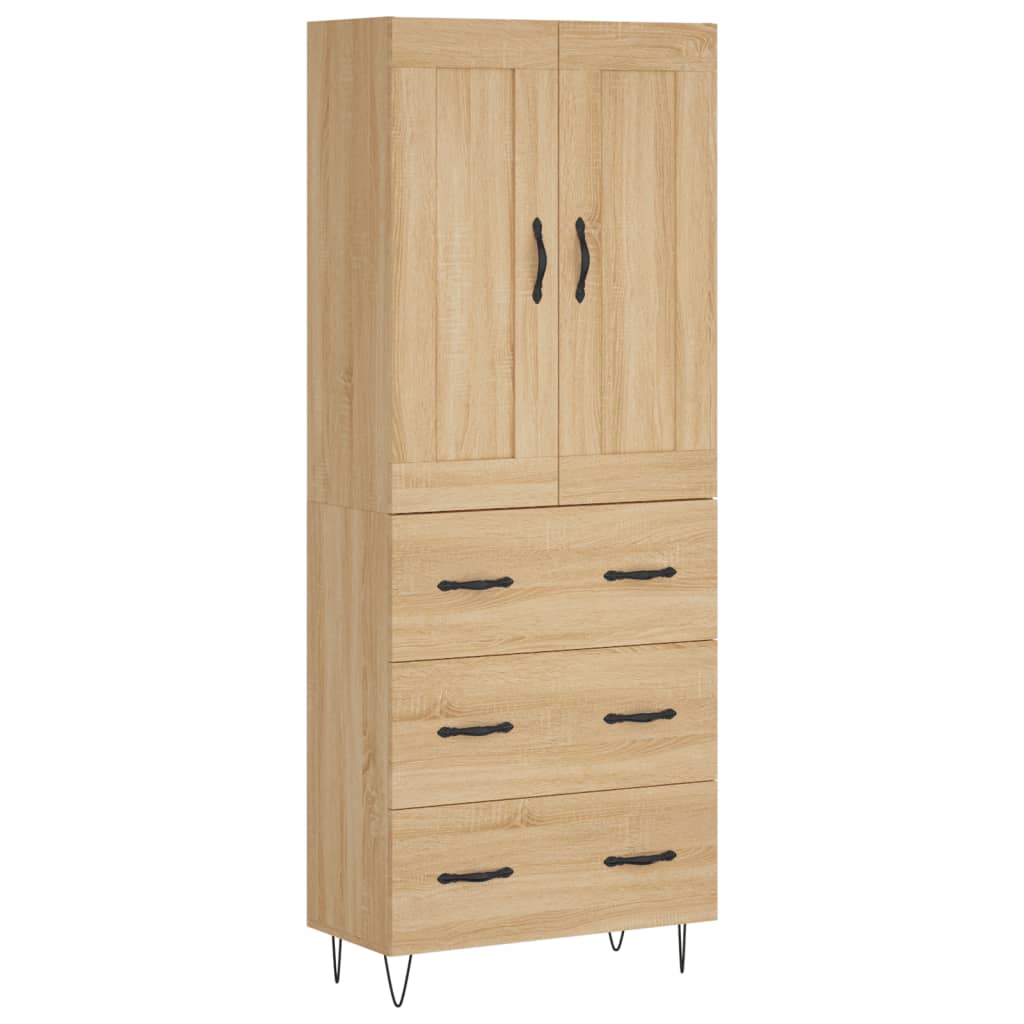 Credenza Rovere Sonoma 69,5x34x180 cm in Legno Multistrato