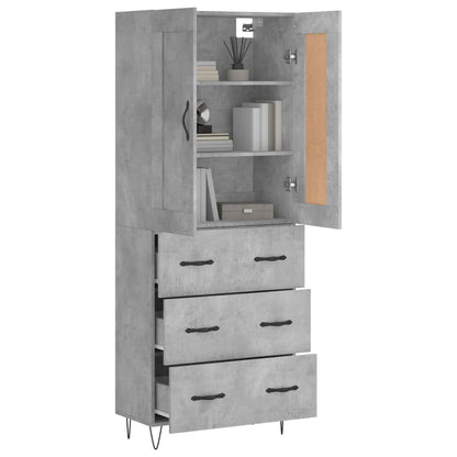Credenza Grigio Cemento 69,5x34x180 cm in Legno Multistrato - homemem39