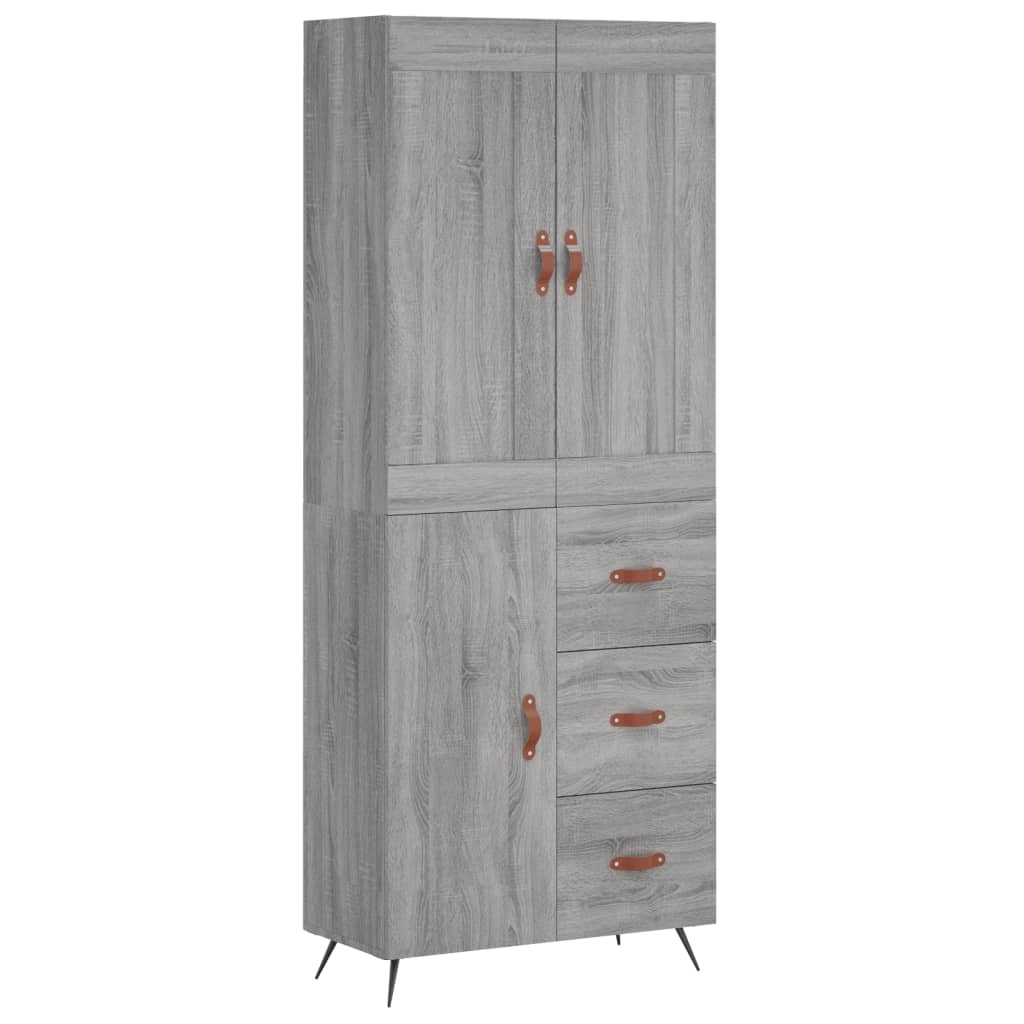 Credenza Grigio Sonoma 69,5x34x180 cm in Legno Multistrato - homemem39